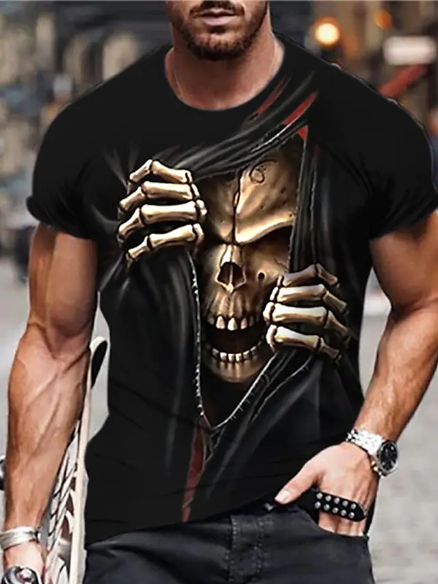 Men's T-Shirt 3D Print Short Sleeve Casual Tops