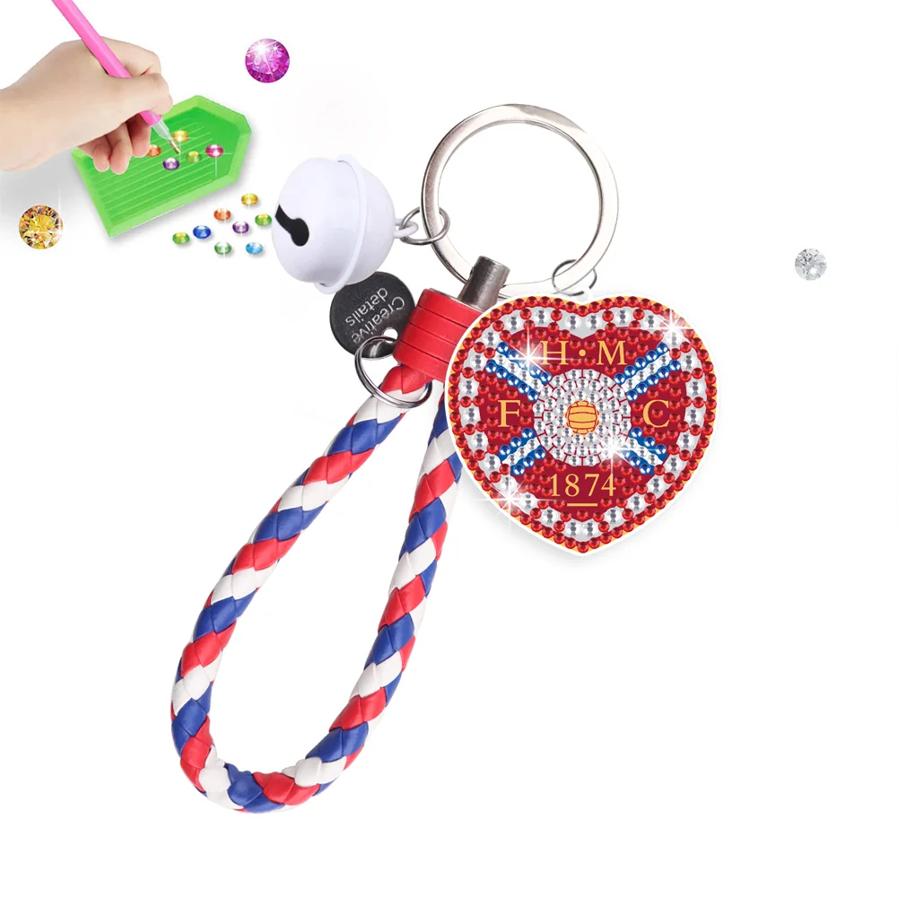 【Upgrade】UK Football Club DIY Diamonds Painting Keychain Crystal Mosaic Keyring Crafts Gift(Double Sided)