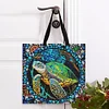 Glass Painting series Turtle - 11CT DIY Stamped Cross Stitch Shopping Bag 40*40cm/15.75*15.75in