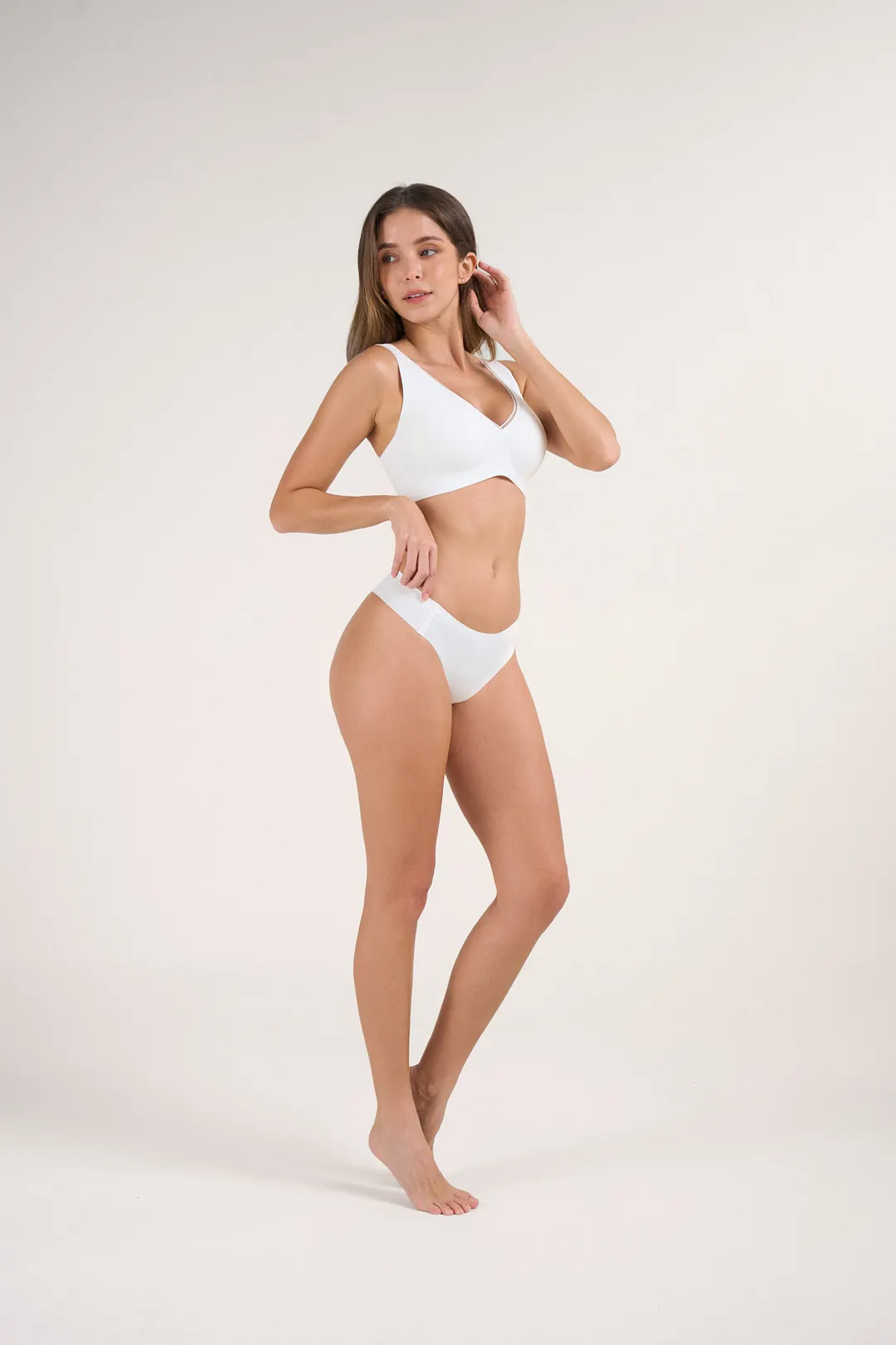 Deep V Push-Up Seamless Wireless Jelly Bra with Mesh