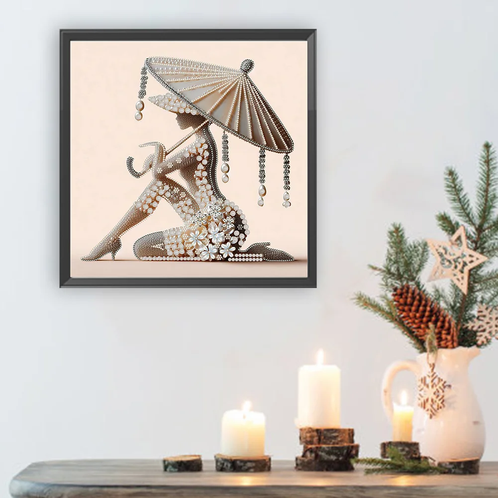 Diamond Painting - Partial Special Shaped Drill - Lady(Canvas|40*40cm)