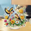 (US Local)Acrylic Flower Bird DIY 5D DIY Diamond Art Tabletop Desktop Ornaments Kit