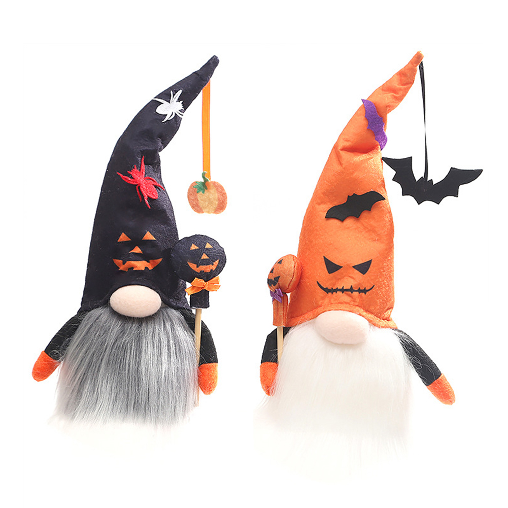 

Standing Faceless Dwarf Pumpkin Plush Dolls with Lights Halloween Ornament, Orange, 501 Original