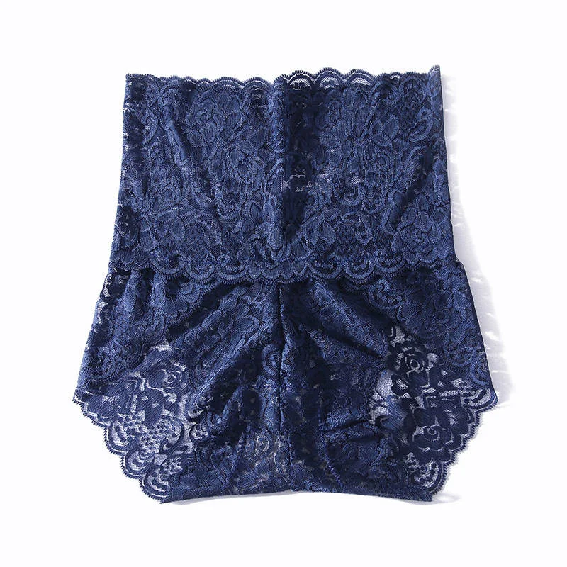 1 Pcs High Waist Underwear Sexy Female Lace Panties Ladies Bodycon Underwear Hollow Out Floral Panties Woman M-XXL New BANNIROU
