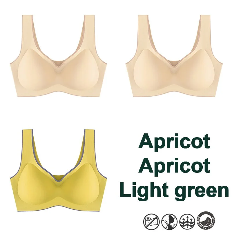 3PCS Latex Bra Women Brassiere Underwear Push Up Bras Seamless Bralette for Female Plus Size Bra Tank Crop Tops Gathers Padded