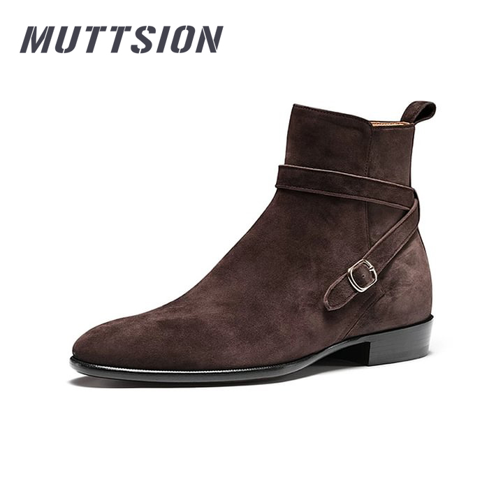 MUTTSION Fetal Calf Suede Riding Boots Handmade Chelsea  Martin Boots MUTTSION.COM MUTTSION