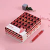 8PCS Loving Pink Red Heart Design A5 / A6 / A7 Girls Portable Writing Paper Notebooks Diary Meeting Stationery Gift
