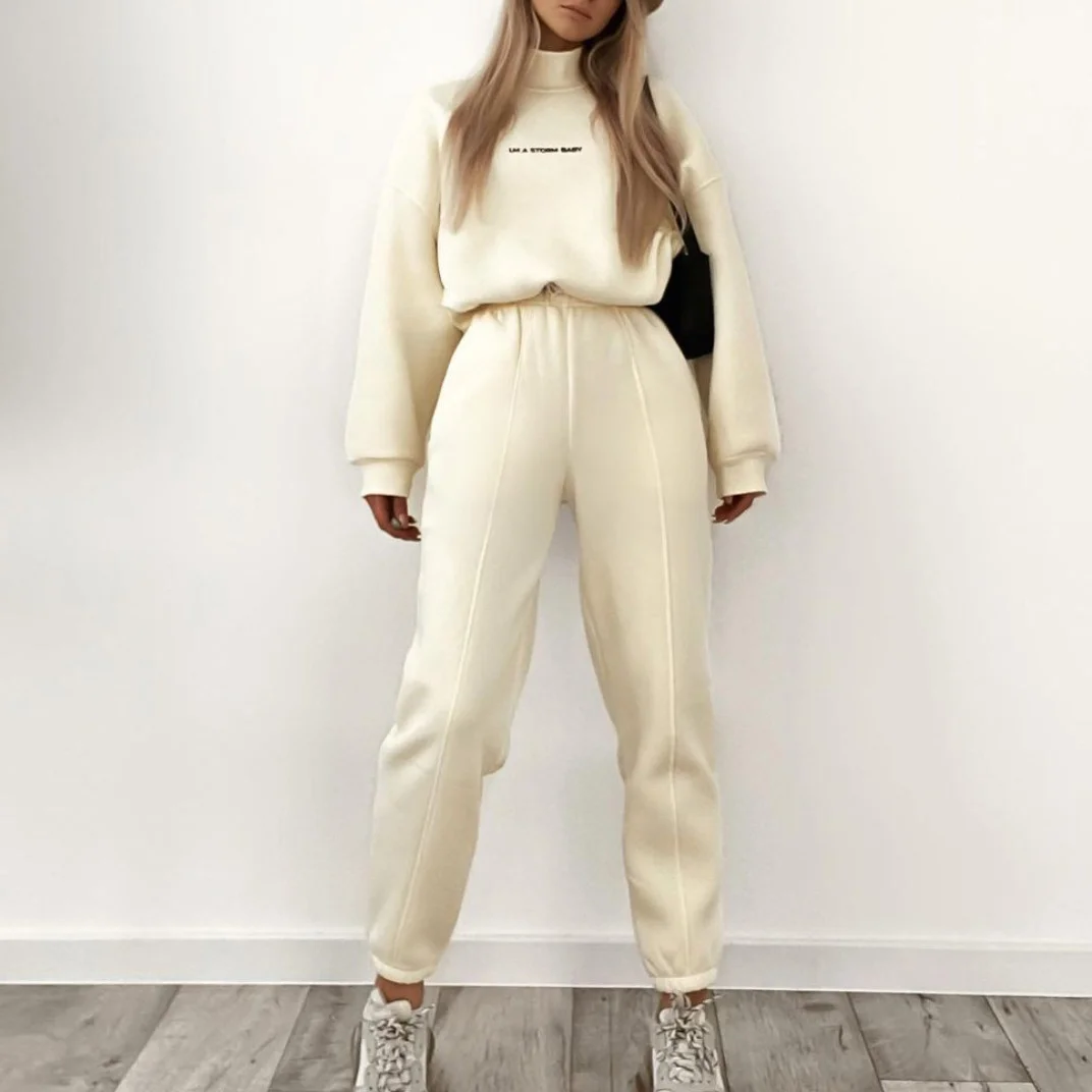 Women's Printed Sweatshirt Suit Two Piece Set