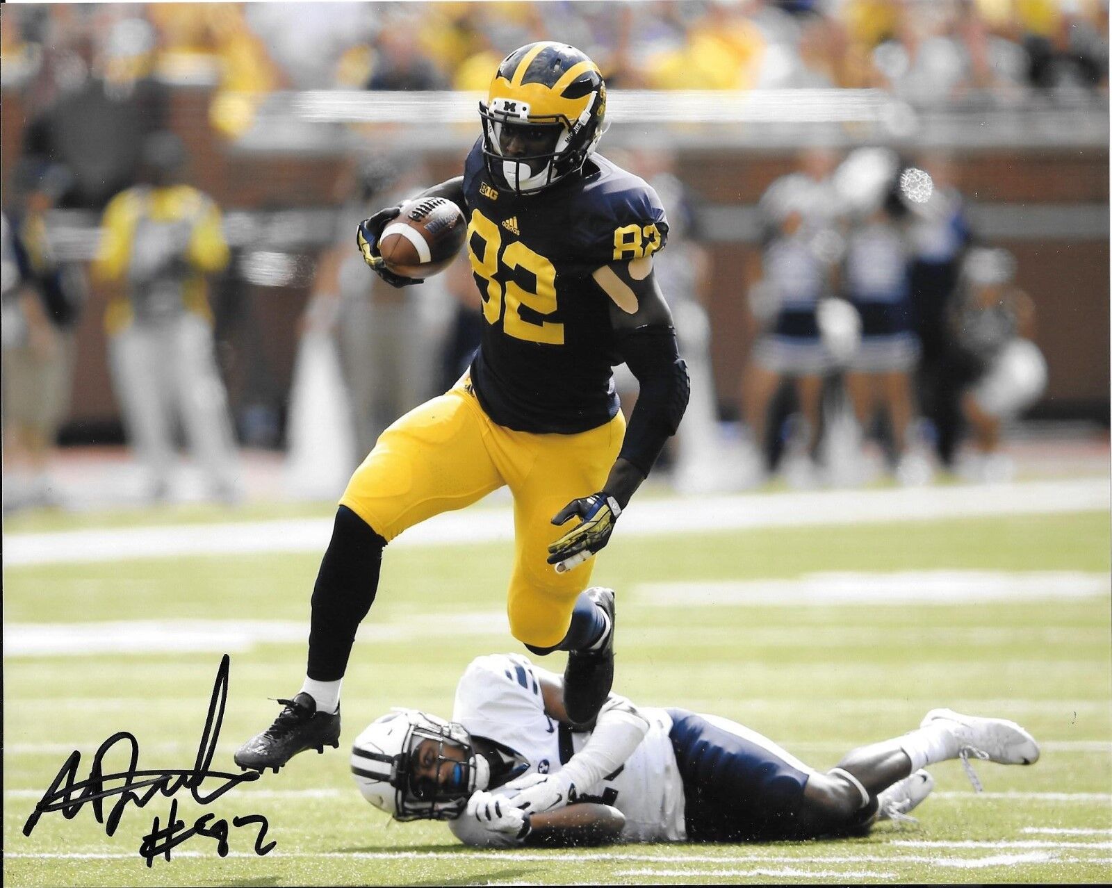 SEATTLE SEAHAWKS AMARA DARBOH HAND SIGNED MICHIGAN WOLVERINES 8X10 Photo Poster painting W/COA