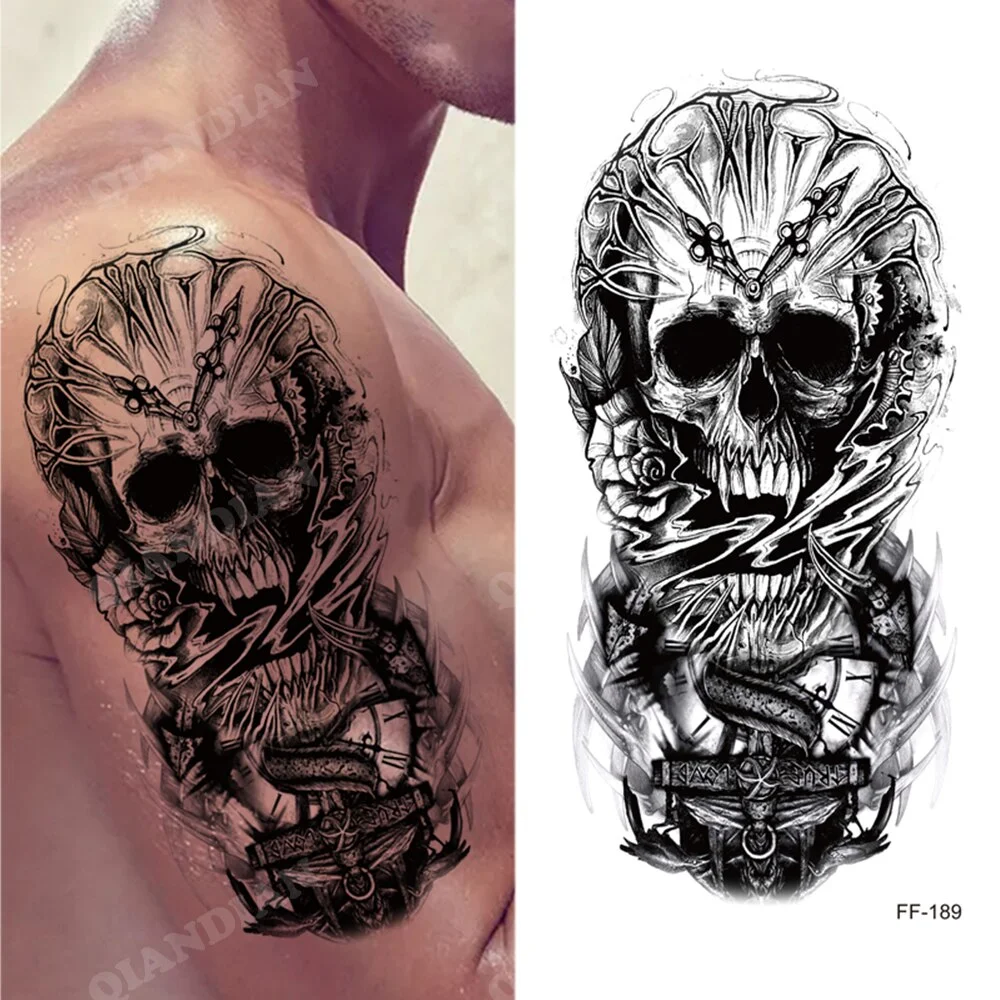 Sdrawing Waterproof Temporary Tattoo Sticker Wolf Lion King Sun Forest Tiger Mechanical Wild Boat Men Body Art Arm Fake Tatoo Women