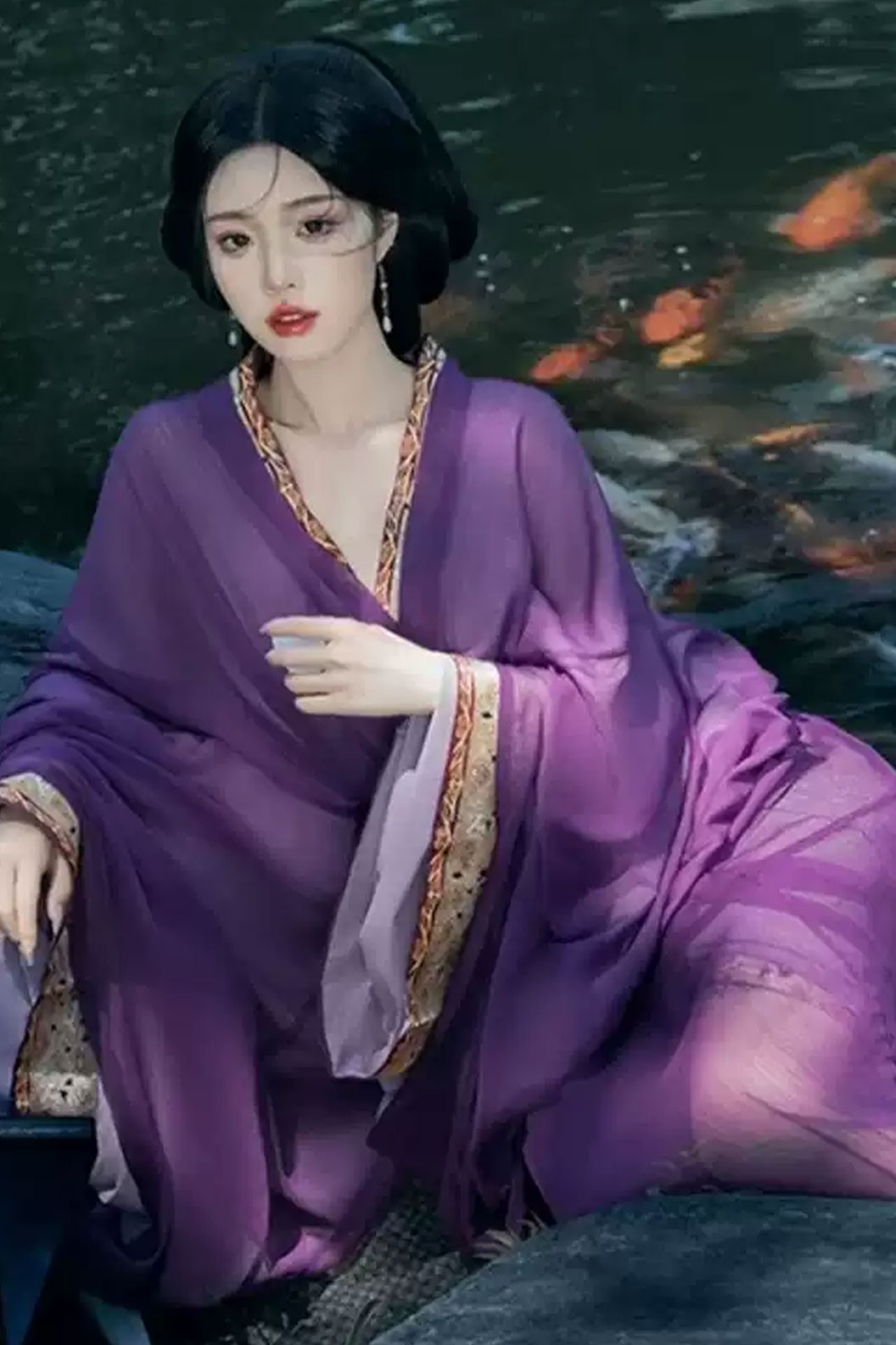 Warring States Purple Robe with Ruqun and Straight Hem Robe - muyunshang 暮云裳 Stupa Stones