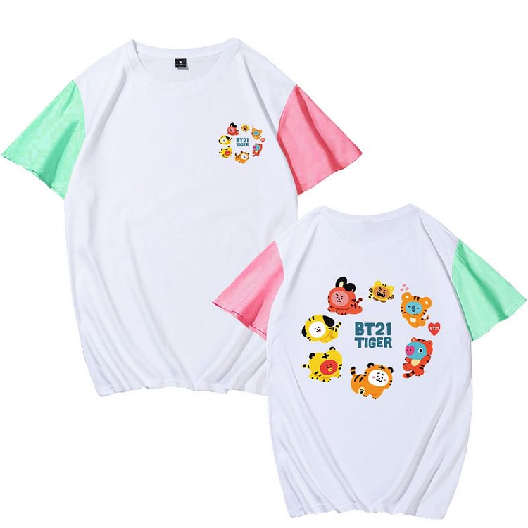 BT21 Cute Tiger Colorblock T-shirt