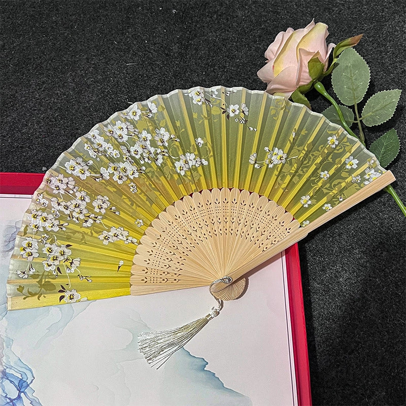 Antique Fan Folding Fan Men’s And Women’s Classical Dancing Fan Ancient Costume Performance Photography Hanfu Props Chinese Style Handmade Folding Fan