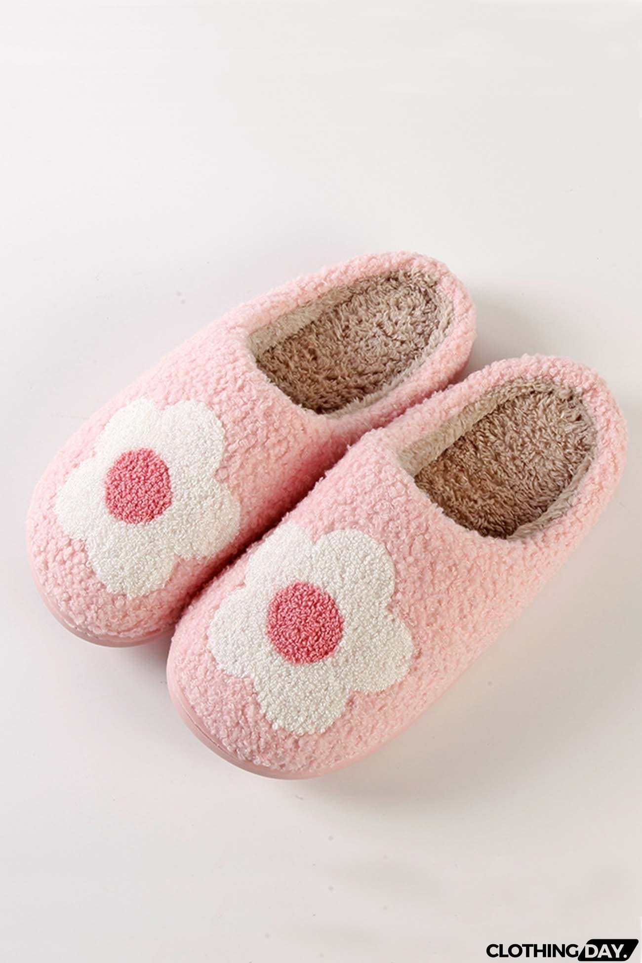 Flower Plush House Slippers