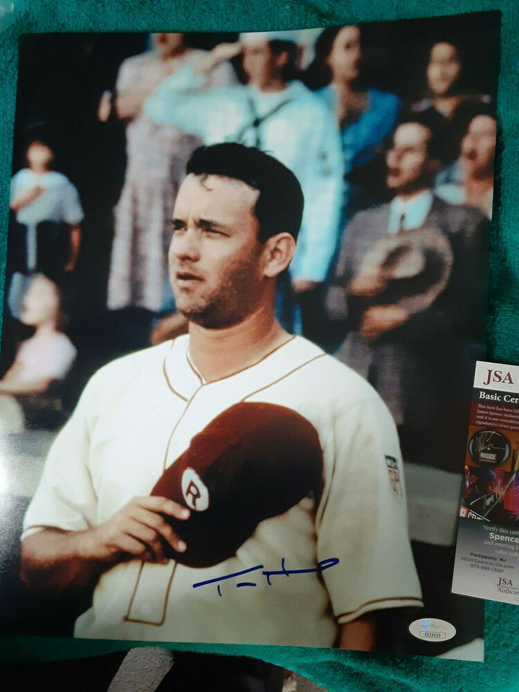 Tom Hanks  Autographed 11X14 great Photo Poster painting League of their own  JSA Certified