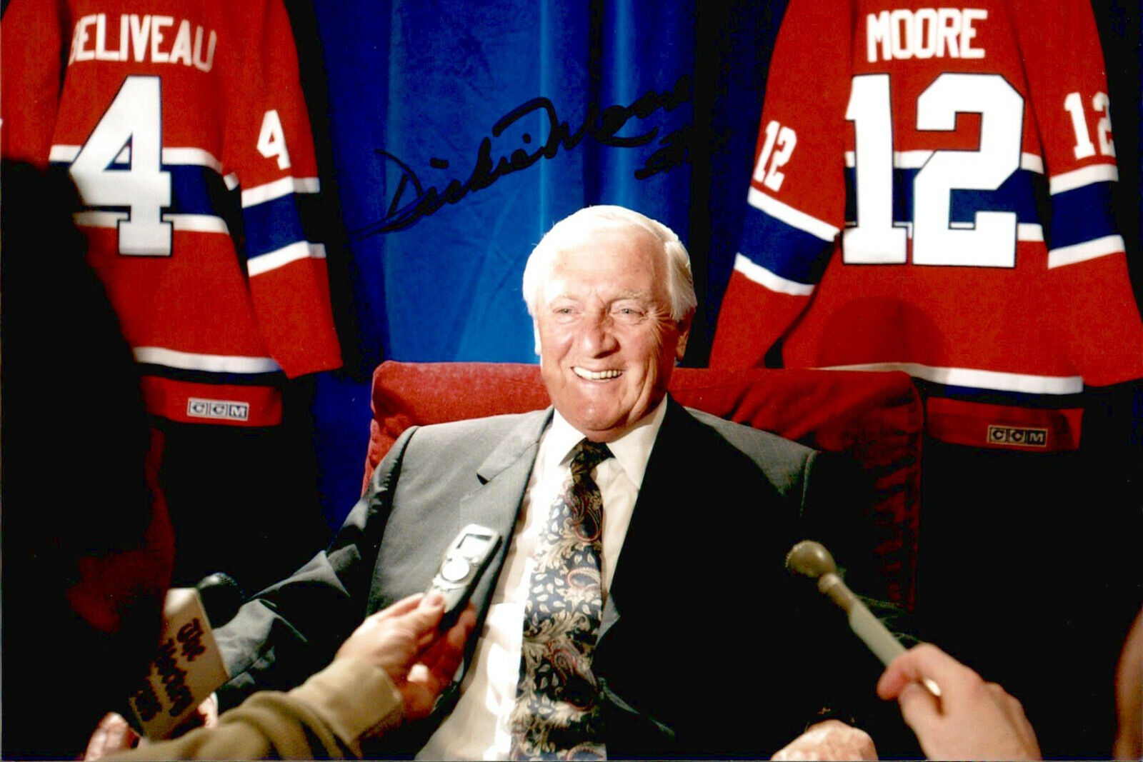 Dickie Moore SIGNED autographed 4x6 Photo Poster painting MONTREAL CANADIENS #6 *DECEASED*