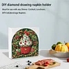 DIY Christmas Dessert Acrylic Diamond Painting Napkin Holder Desktop Ornaments