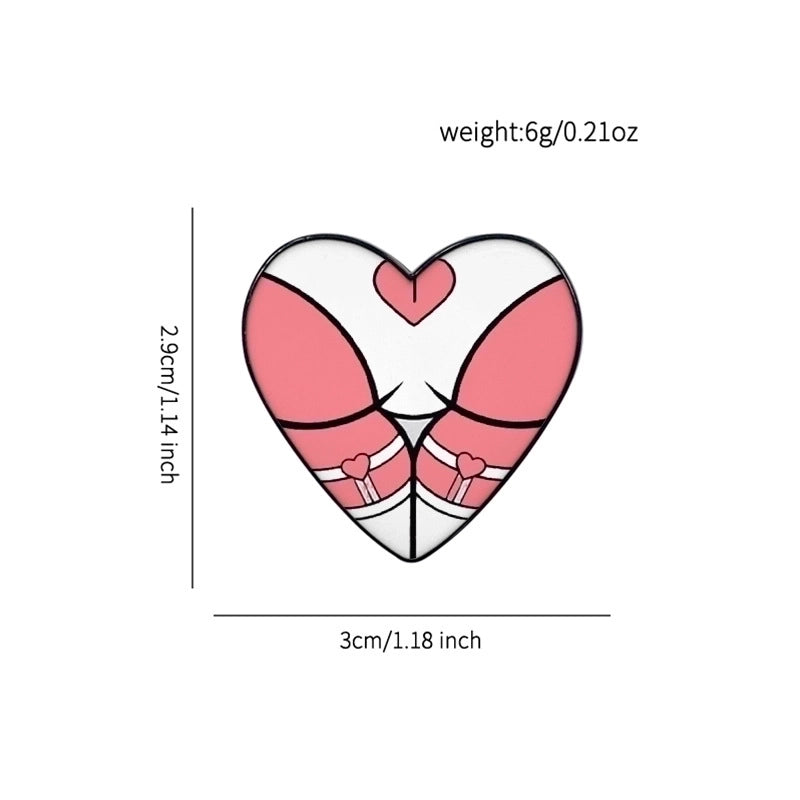 Cartoon Style Pin Heart Shape Mixed Materials Unisex Brooches