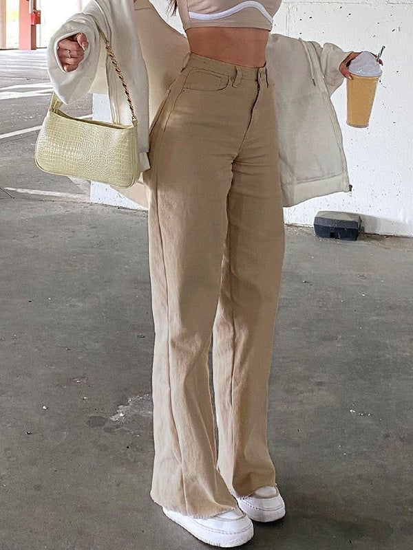 Women Bottoms Jeans Buttons