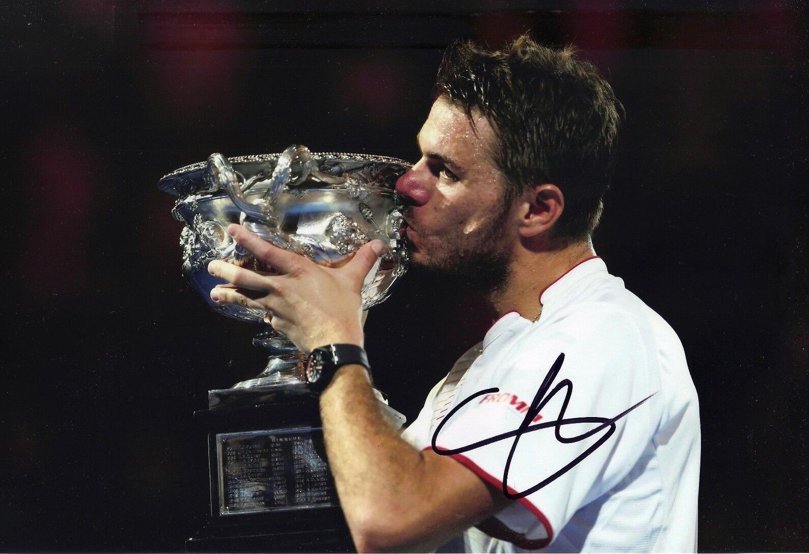 Stan Wawrinka Signed 12X8 Photo Poster painting 2014 Australian Open Champion AFTAL COA (E)