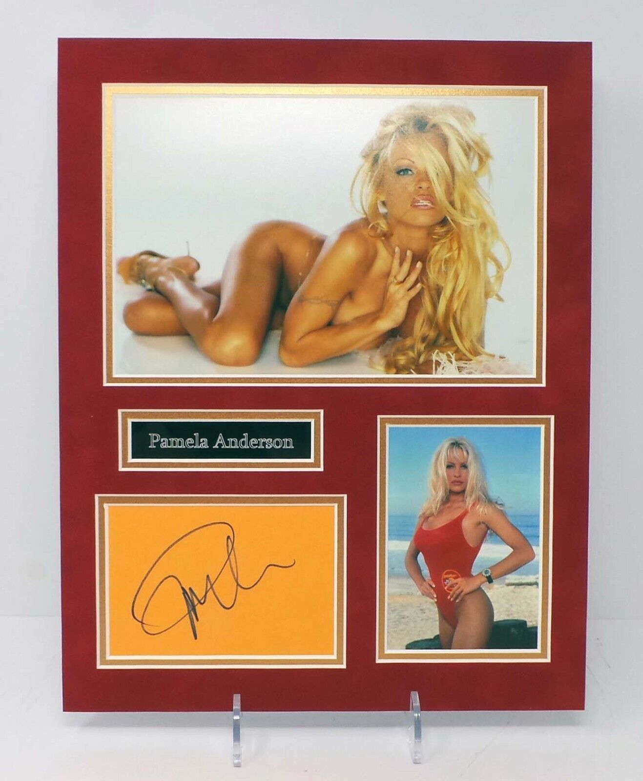 Pamela ANDERSON Signed Mounted Photo Poster painting Display AFTAL RD COA Sexy Glamour Model