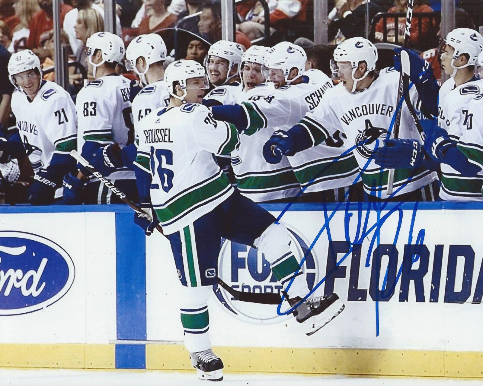 Antoine Roussel Signed 8x10 Photo Poster painting Vancouver Canucks Autographed COA