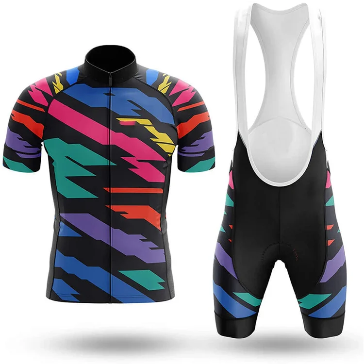 80s Style Retro Men's Short Sleeve Cycling Kit