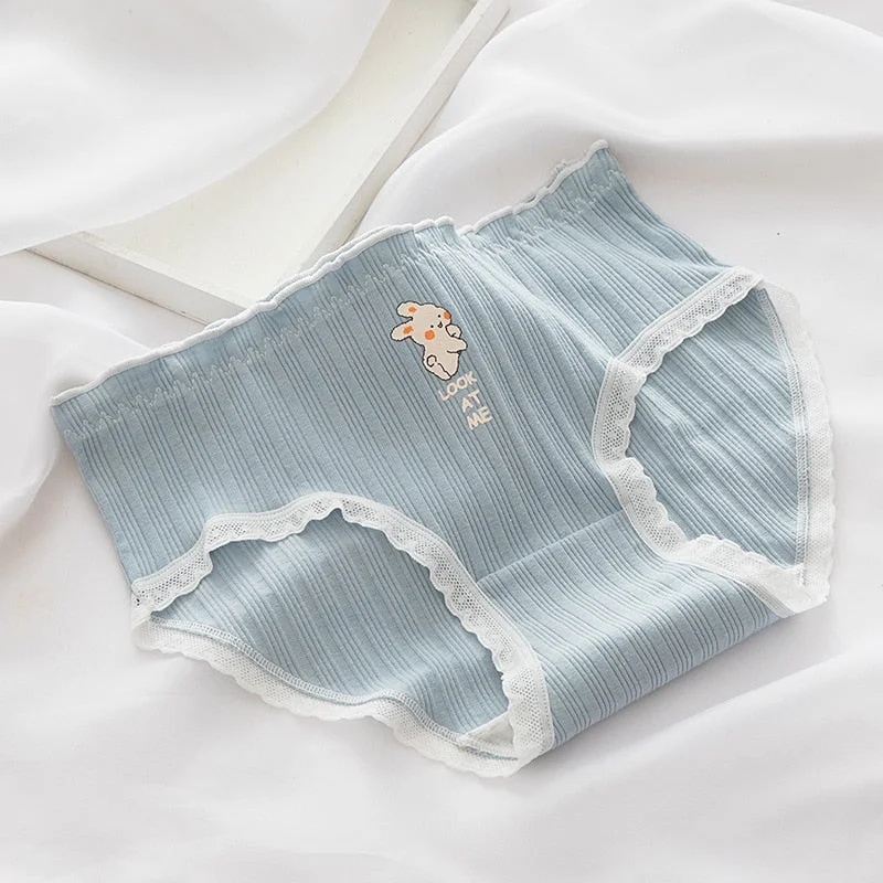 New Women Underwear Sexy Lace Panties Autumn Winter Fashion Thread Comfort Briefs Mid Waist Seamless Underpants Female Lingerie