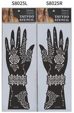 1pair 2pcs hand sleeve temporary tattoo stencil henna lace mandala tattoo template spray paint templates sheets lotus flowers
