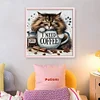 (US Only)Full Embroidery cotton Thread 11CT Printed Cat Cross Stitch Kit Art 40x40cm