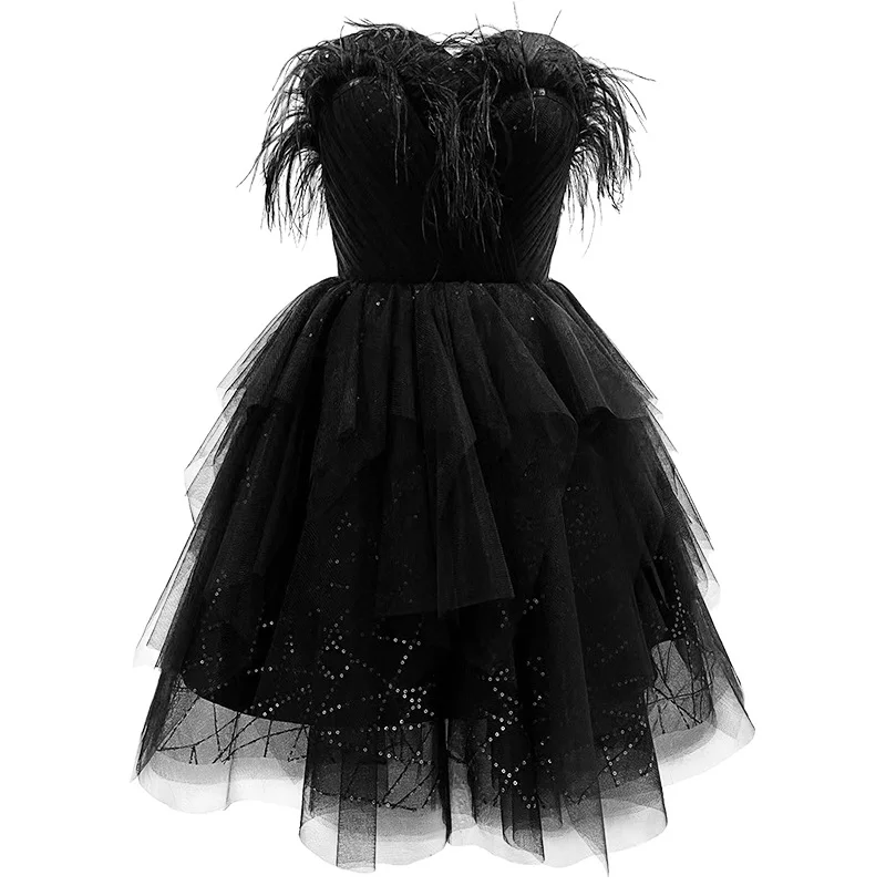 Uveng Uveng Small Dress Sexy Black Waist Thin Ballet Princess Halloween Ponbo Skirt Short Skirt Short Dress