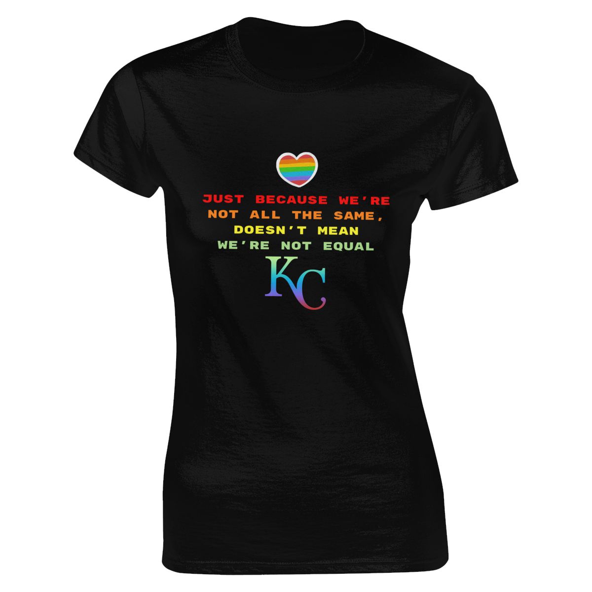 Kansas City Royals Rainbow Awareness Raising Women's Short-Sleeve Cotton Tee