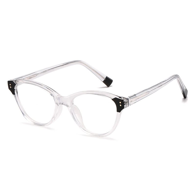 Pastoral Geometric Leopard Pc Oval Frame Inlaid Acrylic Full Frame Optical Glasses