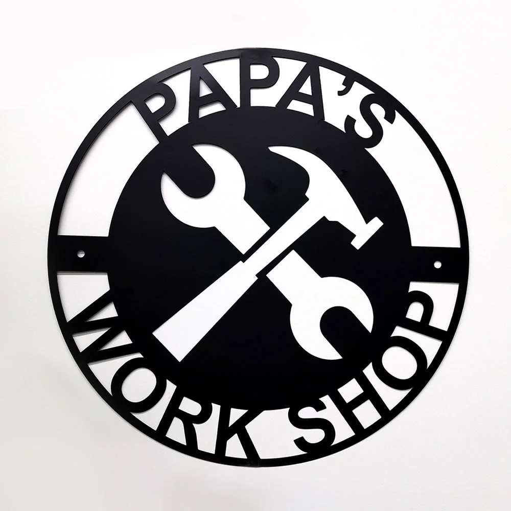 Personalized Work Shop Metal Sign, Fathers Day Gift