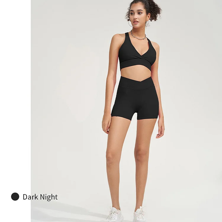 PASUXI Hot Selling  Summer New High Neck Seamless Workout Wear Yoga Shorts and Bra Yoga Sets Fitness Women huanwei