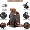 Retro Kamerarucksack DSLR Rucksack,Spiegelreflex Kameratasch Fotorucksack mit Gepolsterter Einlage,f&uuml;r Canon Nikon Sony Spiegelreflexkameras,Drohne,Objektiv,Laptop,Stativ und Zubeh&ouml;r
