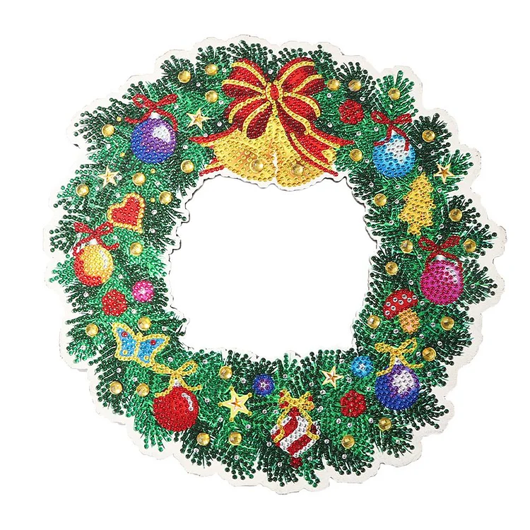 5D DIY Spot Drill Diamond Christmas Crystal Wreath Hanging Decor (HH011)