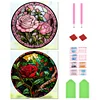 2pcs Diamond Painting -DIY Round Drill Stained Glass Rose
