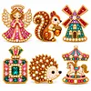 6PCS DIY Christmas Pearl Diamond Painting Brooch Kit for Adults, Wearable Pins