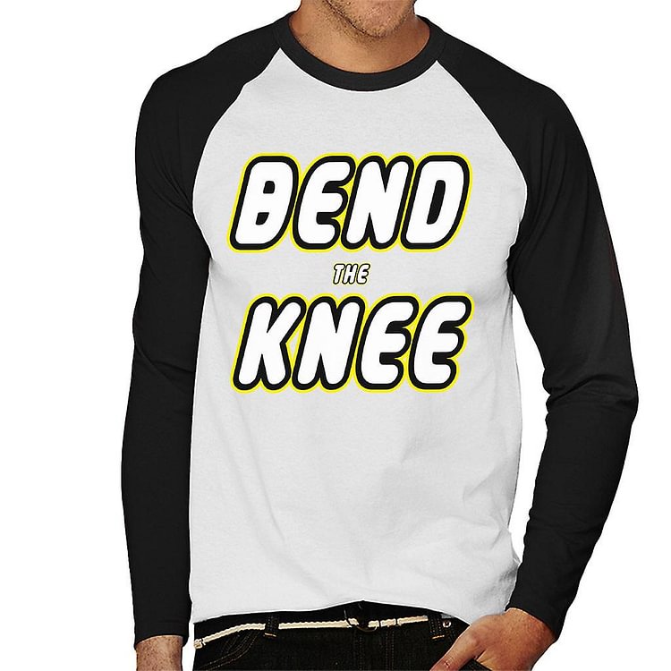 Game Of Thrones Bend Knee Lego Font Men's Baseball Long Sleeved T-Shirt