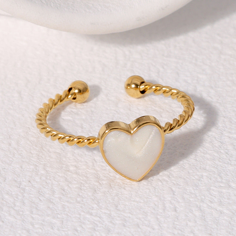 Cute Heart Heart Stainless Steel Electroplating Rings