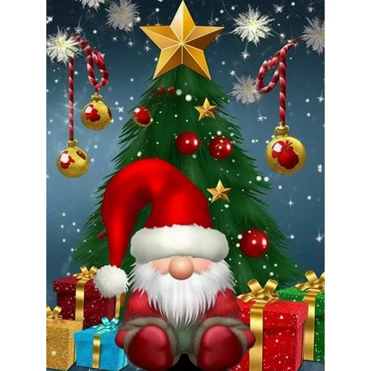 Full Round Diamond Painting - Christmas Santa Claus  Gnome 30*40CM
