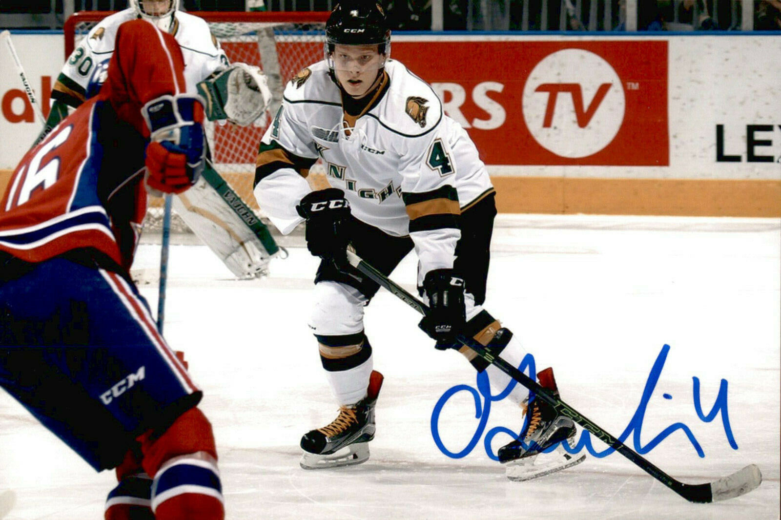 Olli Juolevi SIGNED 4x6 Photo Poster painting LONDON KNIGHTS TEAM FINLAND / VANCOUVER CANUCKS #3