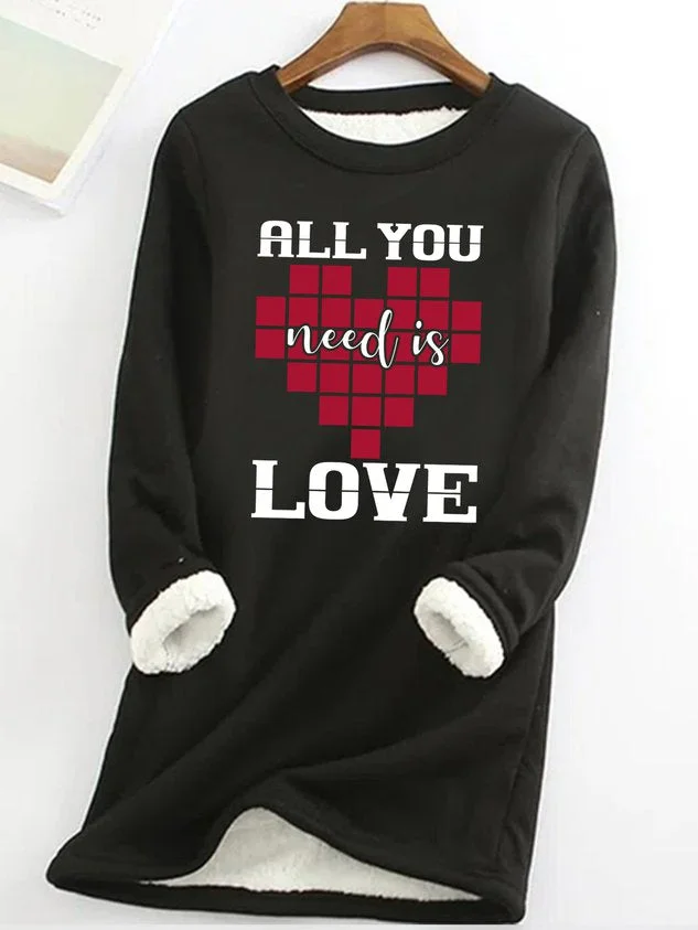 All You Need Is Love Womens Warmth Fleece Sweatshirt socialshop