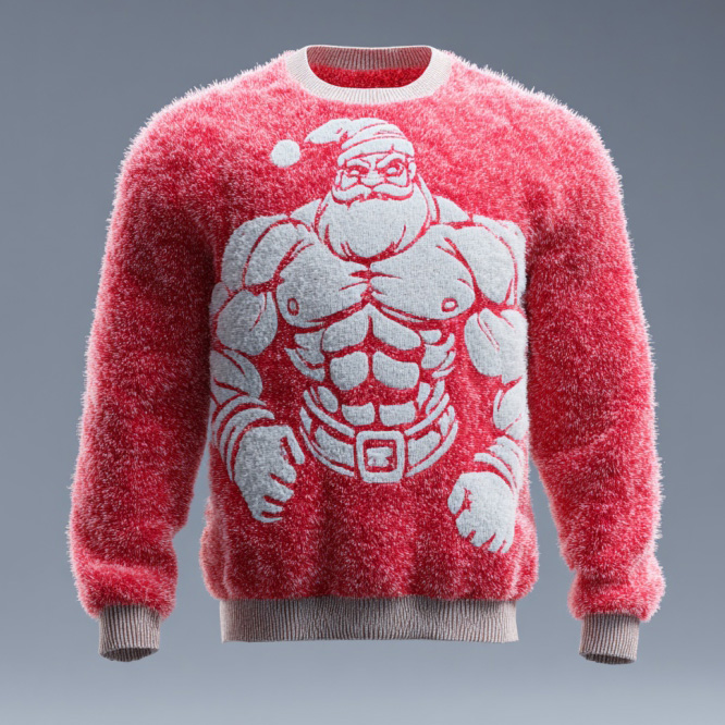 Men's Fun Santa Claus Muscle Ugly Sweater elevenforest
