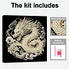 DIY Pearl Painting Dragon for Home Wall Decor with Frame(30x30cm)