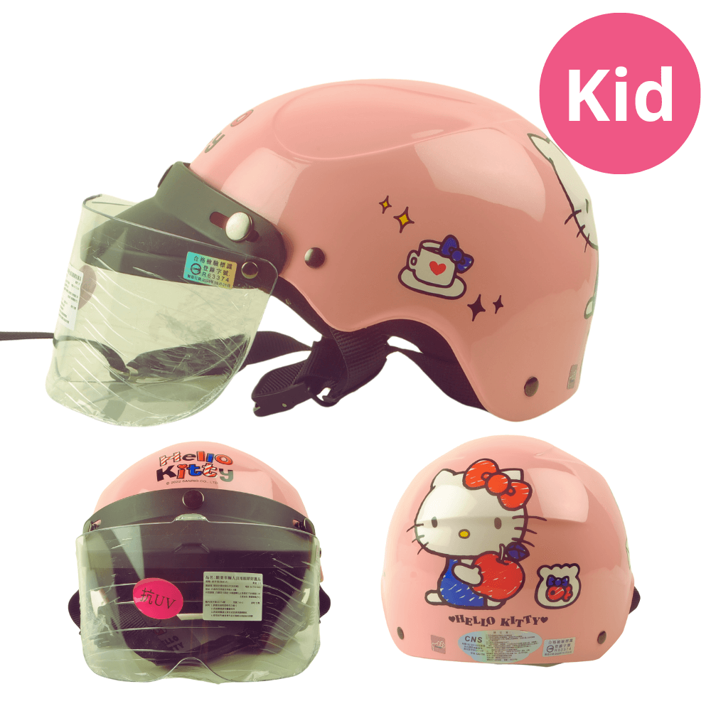 Hello Kitty Apple Kids Motorcycle Bike Helmet Pink 3-Yr Old & Above A Cute Shop - Inspired by You For The Cute Soul 