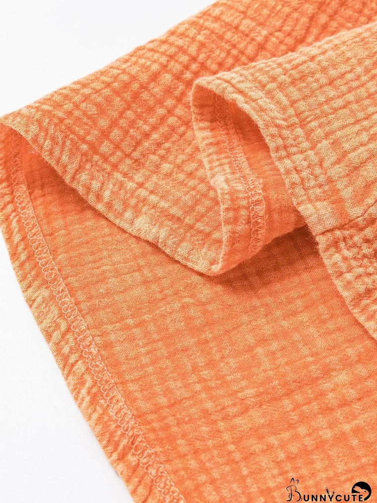 Trendy Orange Shirt Dress