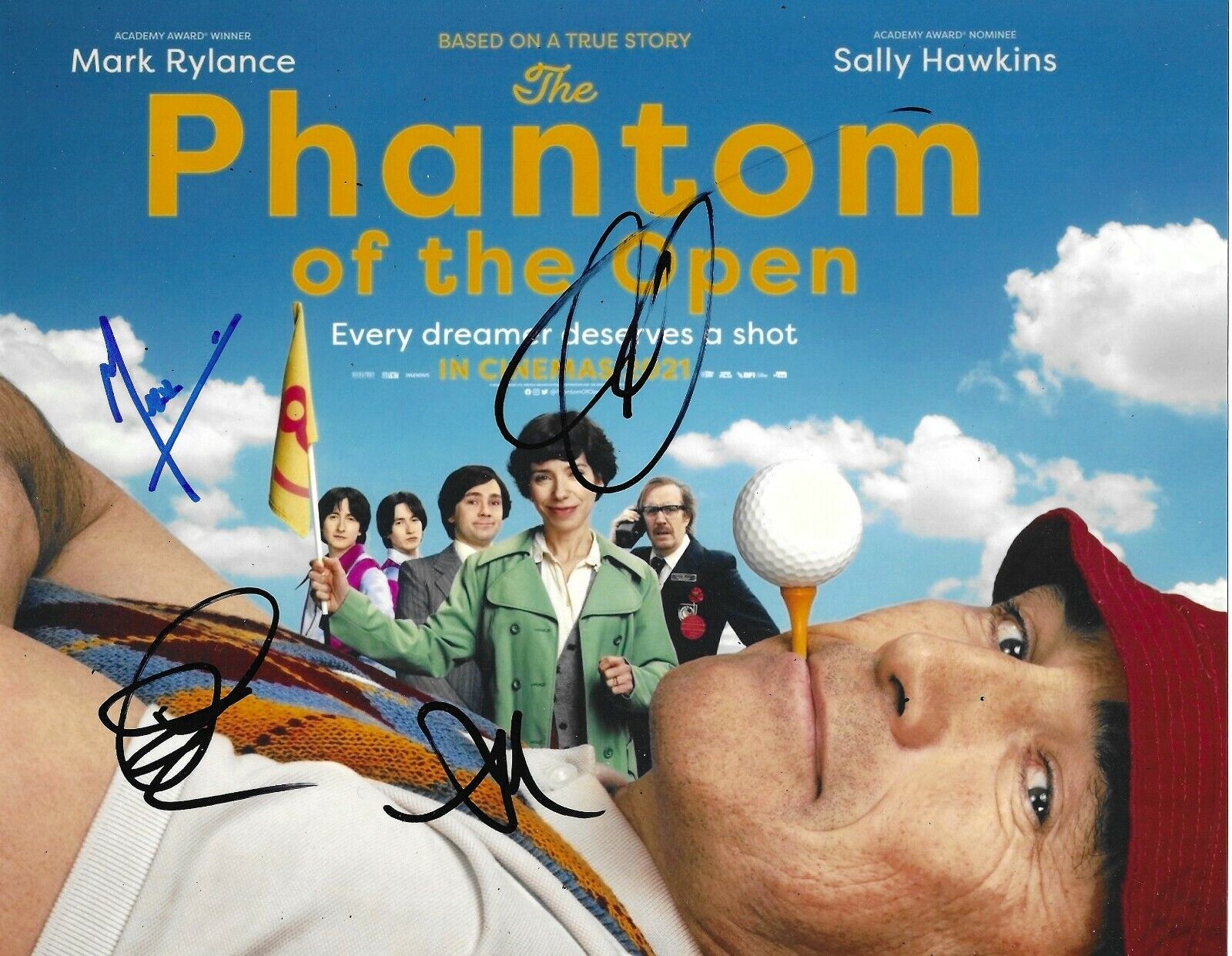 Mark Rylance/Craig Roberts + 2 Signed The Phantom Of The Open 10x8 Photo Poster painting AFTAL