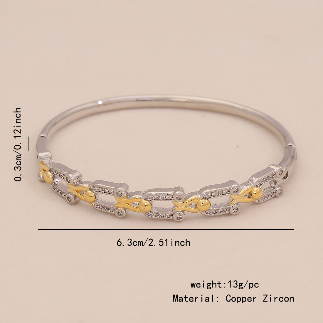 Gold Heart Bracelet Snake-Shaped Leopard Head Copper Micro-Inlaid Bracelet Exclusive For B636